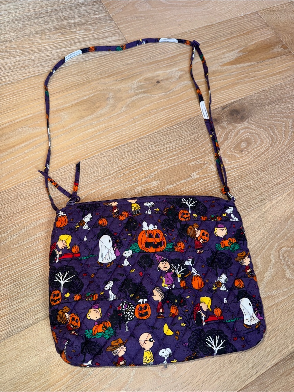 Vera Bradley Purple Halloween Peanuts Quilted Crossbody